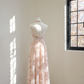 Light pink halter neck fitted waist sequined long ball gown/bridal dress R8531