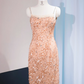 Gold halter-neck, fitted, bodycon long ball gown/bridal dress R8986
