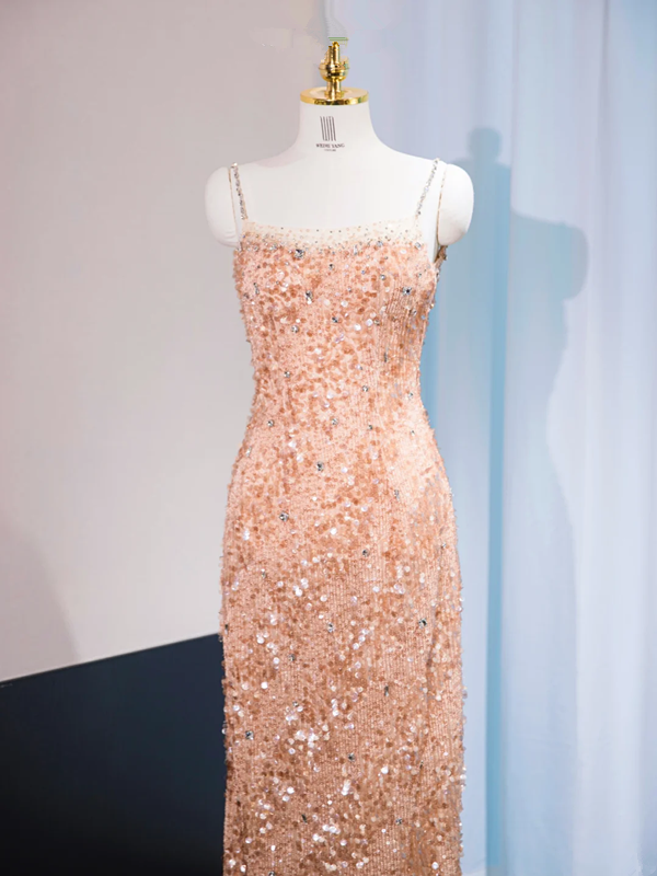 Gold halter-neck, fitted, bodycon long ball gown/bridal dress R8986