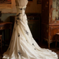 White halter-neck, black embroidered, fitted, bodycon long ball gown R6740