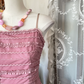 Pink halter-neck A-line mini ball gown R6340