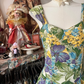 Vintage oil painting floral A-line short ball gown R6380