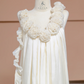 Off-white halter-neck straight long ball gown, bridal dress R8318