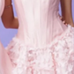 Pink tube top slim waist puffy skirt short skirt homecoming dress R4640