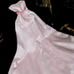 Light pink strapless fitted long ball gown R6979