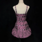 Dark purple retro suspender pleated waist puffy skirt short skirt homecoming dress R4968