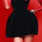 Black tube top slim waist princess puffy skirt short skirt homecoming dress R4560
