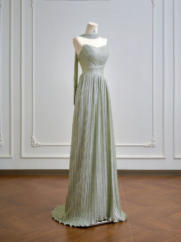 Mint green strapless fitted long ball gown R8153