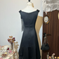 Black suspenders slim waist slimming elegant long skirt homecoming dress R4278