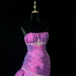 Purple strapless, fitted waist, bodycon skirt, long ball gown R8687