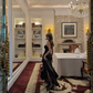 Black strapless fitted waist slim hip-hugging long sexy ball gown R8866