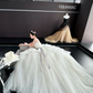 White tube top slim waist puffy skirt tulle bridal dress R6041