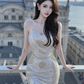 Silver strapless rhinestone-embellished fitted bodycon sexy ball gown R7539