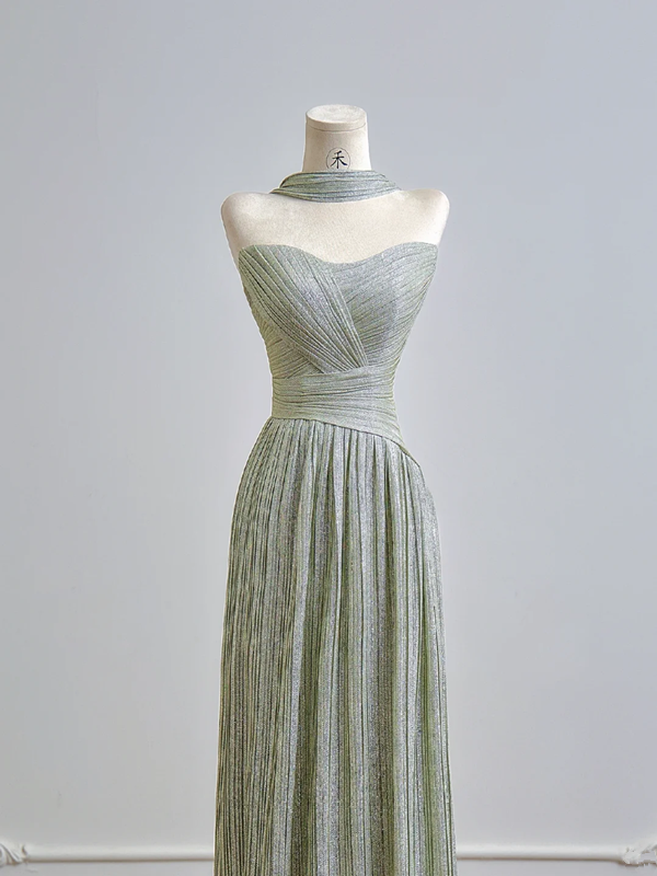 Mint green strapless fitted long ball gown R8153