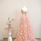 Light pink strapless fitted long ball gown, bridal dress R8896