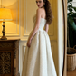 Light apricot strapless long ball gown, bridal dress R8592
