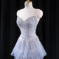 Light blue halter-neck fitted long ball gown R8926
