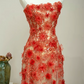 Red strapless, fitted, sexy and alluring ball gown/wedding dress R8063