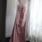Pink sequined halter-neck fitted long ball gown R6779