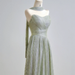 Mint green strapless fitted long ball gown R8153