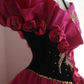 Barbie pink fitted bob with a full skirt, long ball gown, bridal dress R6819