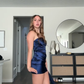 Navy blue tube top waist slim hip skirt homecoming dress R5549