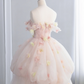 Light pink strapless, fitted waist, full skirt, long ball gown R8435