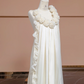 Off-white halter-neck straight long ball gown, bridal dress R8318
