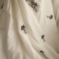 White halter-neck, black embroidered, fitted, bodycon long ball gown R6740