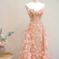 Light pink strapless fitted long ball gown, bridal dress R8896
