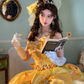 Yellow retro strapless waist-cinching elegant ball gown/bridal dress R7252