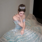Light blue off-the-shoulder fitted bodice ball gown/bridal dress R8652