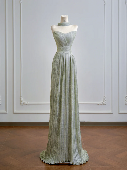 Mint green strapless fitted long ball gown R8153