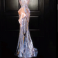 Orange Asymmetrical Strapless Fitted-Waist Slim-Fit Hip-Hugging Mermaid-Length Prom Dress R6500