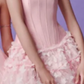 Pink tube top slim waist puffy skirt short skirt homecoming dress R4640