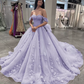 Pink Tulle Quinceanera Dresses for Sweet 16,Off-Shoulder Ball Gowns for Prom S6939