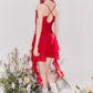 French flower tie ruffled collar suspender dress R4542