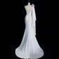 Elegant White Mermaid One-shoulder Satin Floor-length Wedding Dress RS152