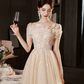 Sequins Glitter Corset Prom Gown ,  Stunning Champagne Maxi Evening Dress Ball Gown RS1821