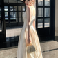 Embroidered Flowy Corset Prom Gown ,  Gentle White Maxi Evening Dress Ball Gown RS1824