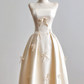 Satin Bow Decor Bodycon Prom Gown ,  Cute Ivory Maxi Princess Evening Dress Ball Gown RS1836