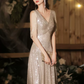 Glitter Sequins Corset Prom Gown ,  Elegant Sliver Maxi Evening Dress Ball Gown RS1839