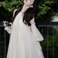 Retro French off-the-shoulder dress, seaside holiday style, cool temperament, unique and chic dress R0419