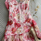 Pink gradient suspenders waist slimming short skirt homecoming dress R2736
