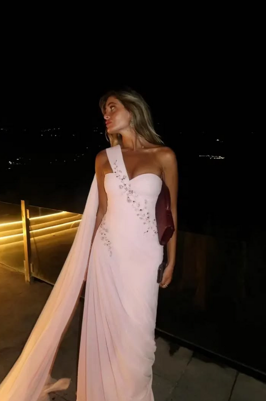 Slim Chiffon Corset Prom Gown ,  Stunning Pink Maxi Summer Dress Party Dress RS1866