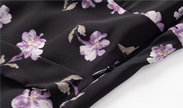 French floral suspender dress 2025 new waist temperament long dress R2586