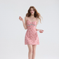 French floral suspender dress holiday style dress petite short skirt R2749
