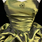Olive Green Strapless Waist Satin Flower Bud Skirt Homecoming Dress R4928
