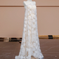 Light apricot halter-neck long straight-cut ball gown, bridal dress R8348
