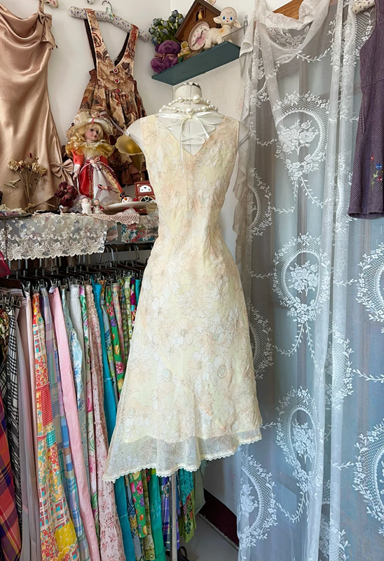 Light yellow floral print fitted elegant ball gown R6222